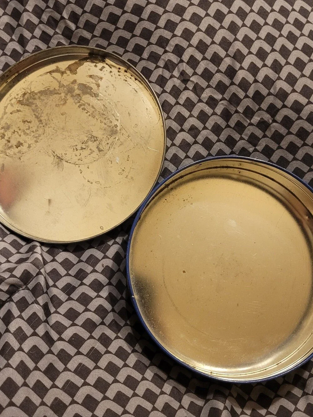 Vintage Currier & Ives Metal Tins Set of 2 Central Park & Winter in the Country